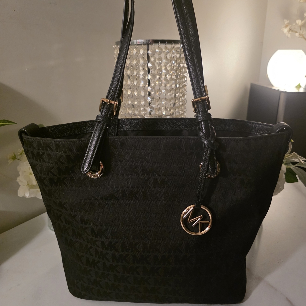 Michael Kors Black Signature MK Tote Bag